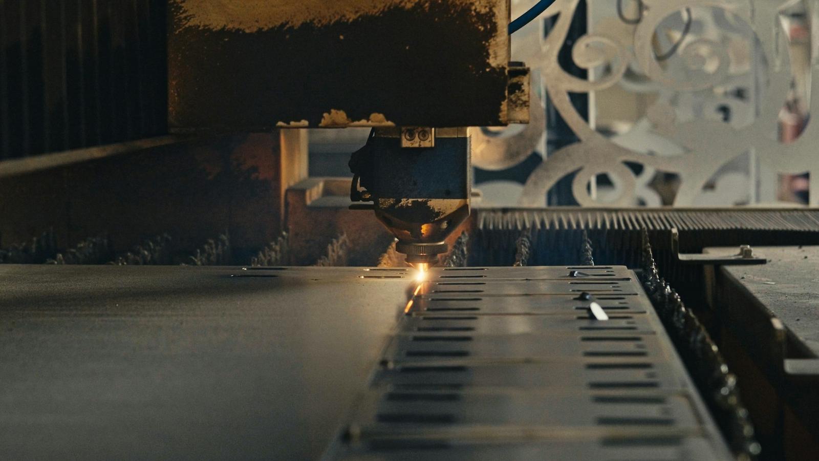 Decorative laser-cut steel panels